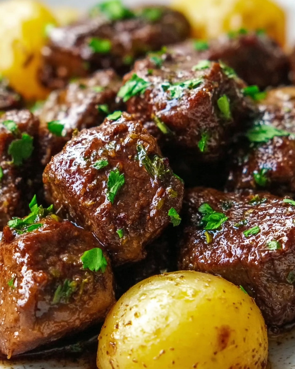 Slow Cooker Garlic Butter Beef Bites & Potatoes Recipe - Recipe Image