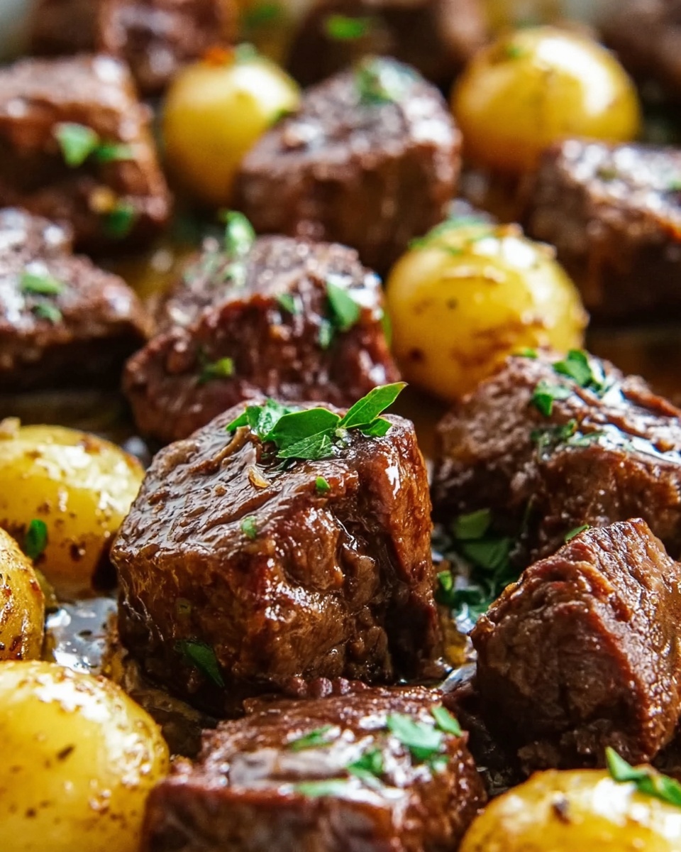 Slow Cooker Garlic Butter Beef Bites & Potatoes Recipe - Recipe Image