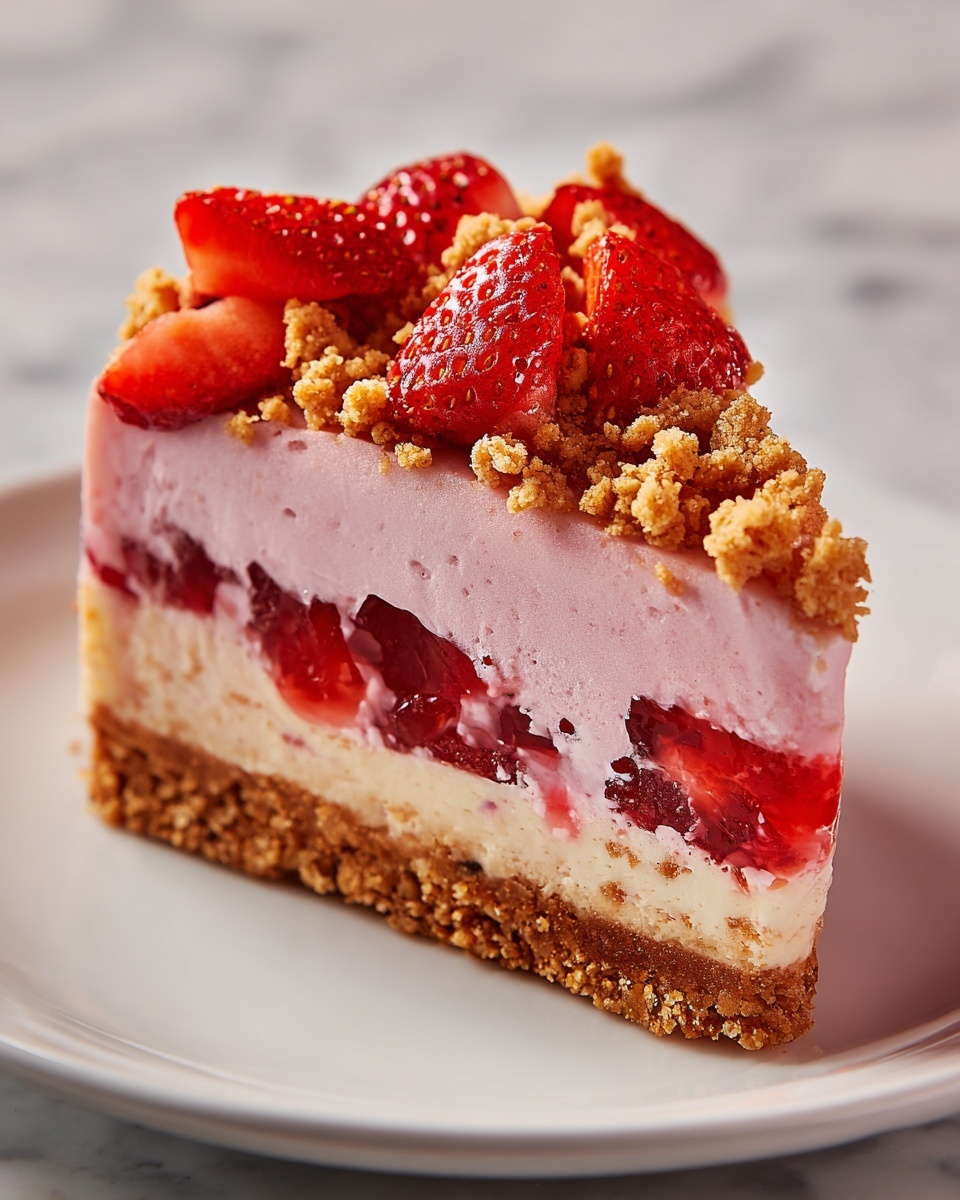 Strawberry Crunch Cheesecake Recipe - Recipe Image