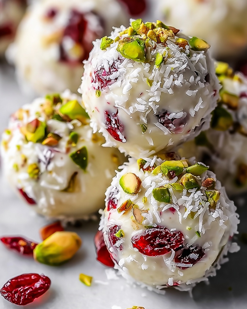 Cranberry Pistachio White Chocolate Truffles Recipe - Recipe Image
