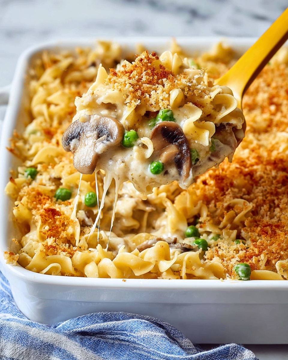 Creamy Tuna Casserole with Cheddar and Panko Topping Recipe - Recipe Image