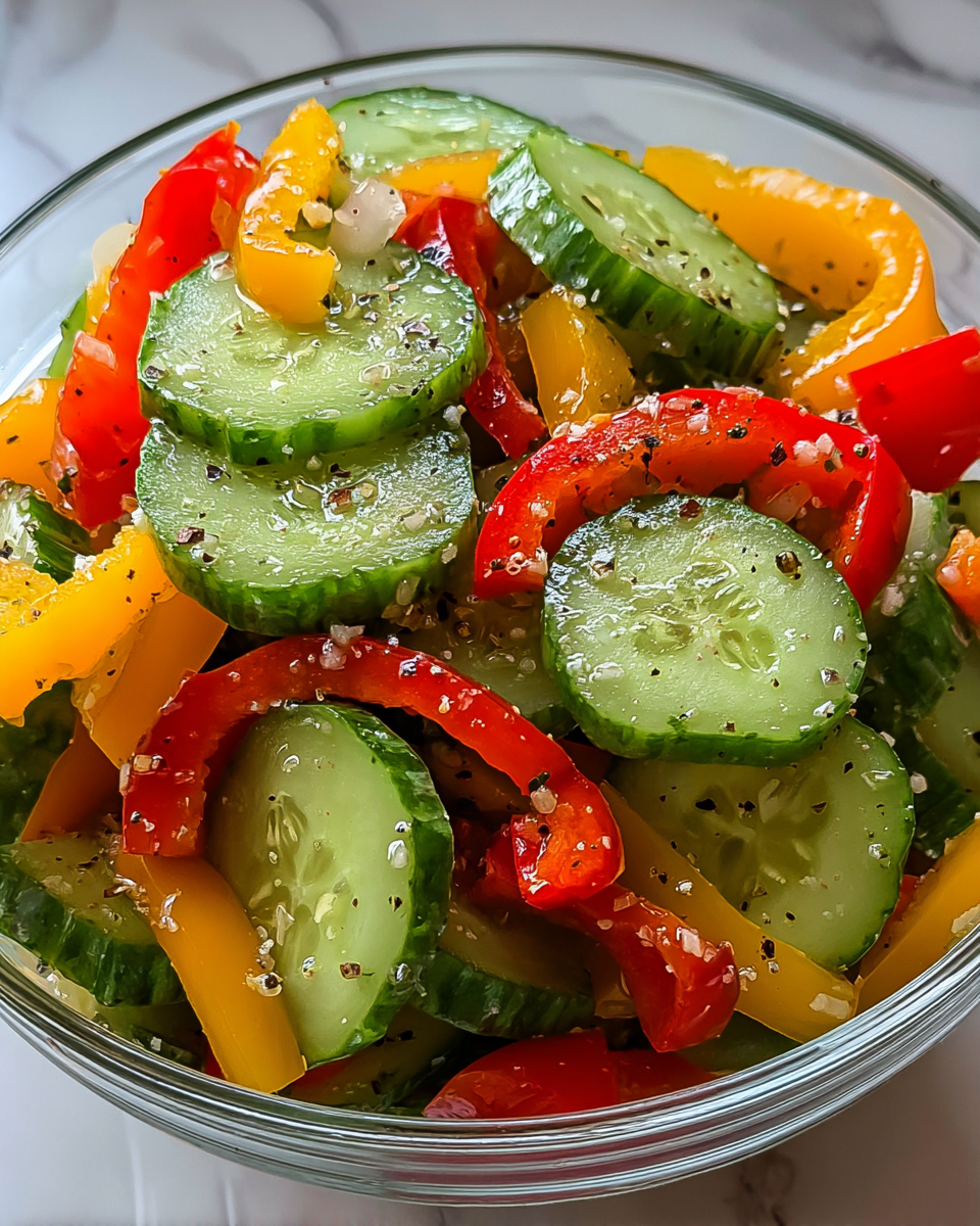 Refreshing Cucumber and Bell Pepper Salad Recipe - Recipe Image