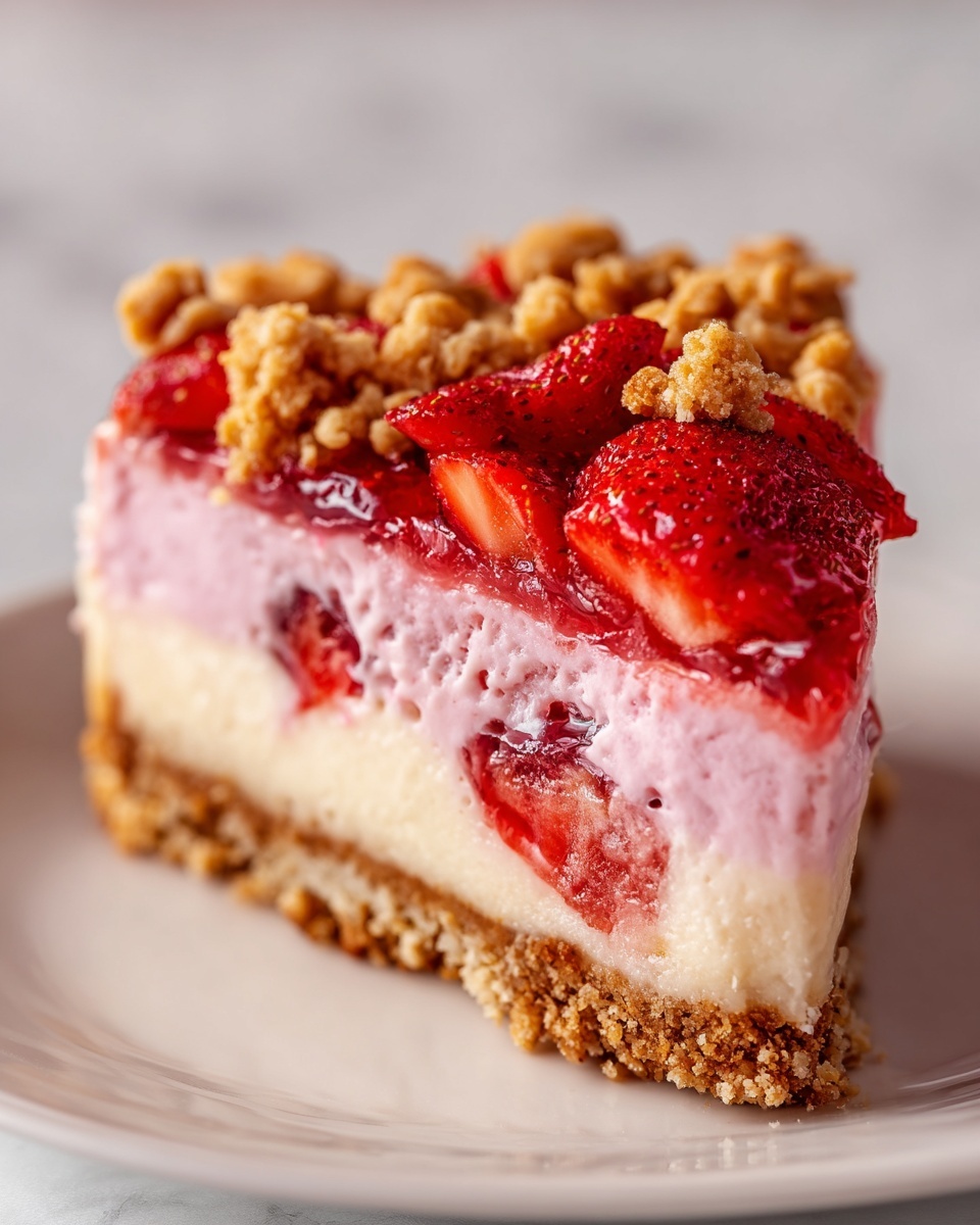 Strawberry Crunch Cheesecake Recipe - Recipe Image