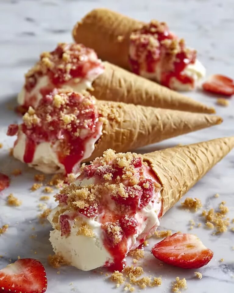 Strawberry Crunch Cheesecake Cones Recipe